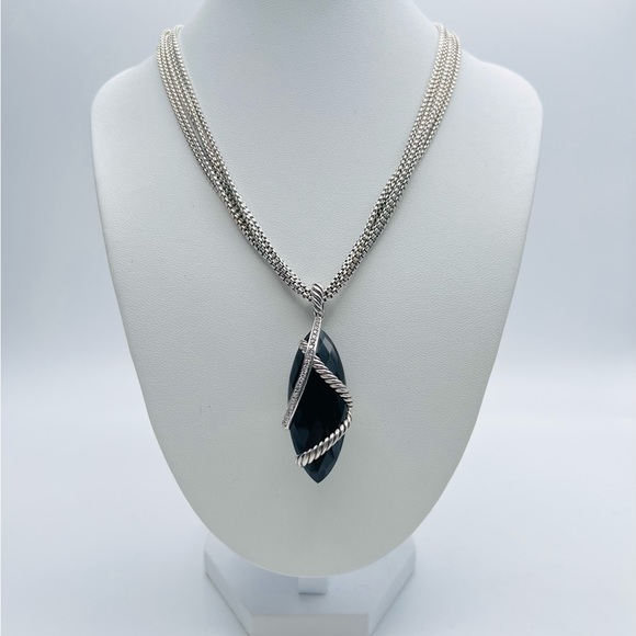 David Yurman Black Onyx & Diamond
Cable Wrap Pendant - Picture 3 of 10